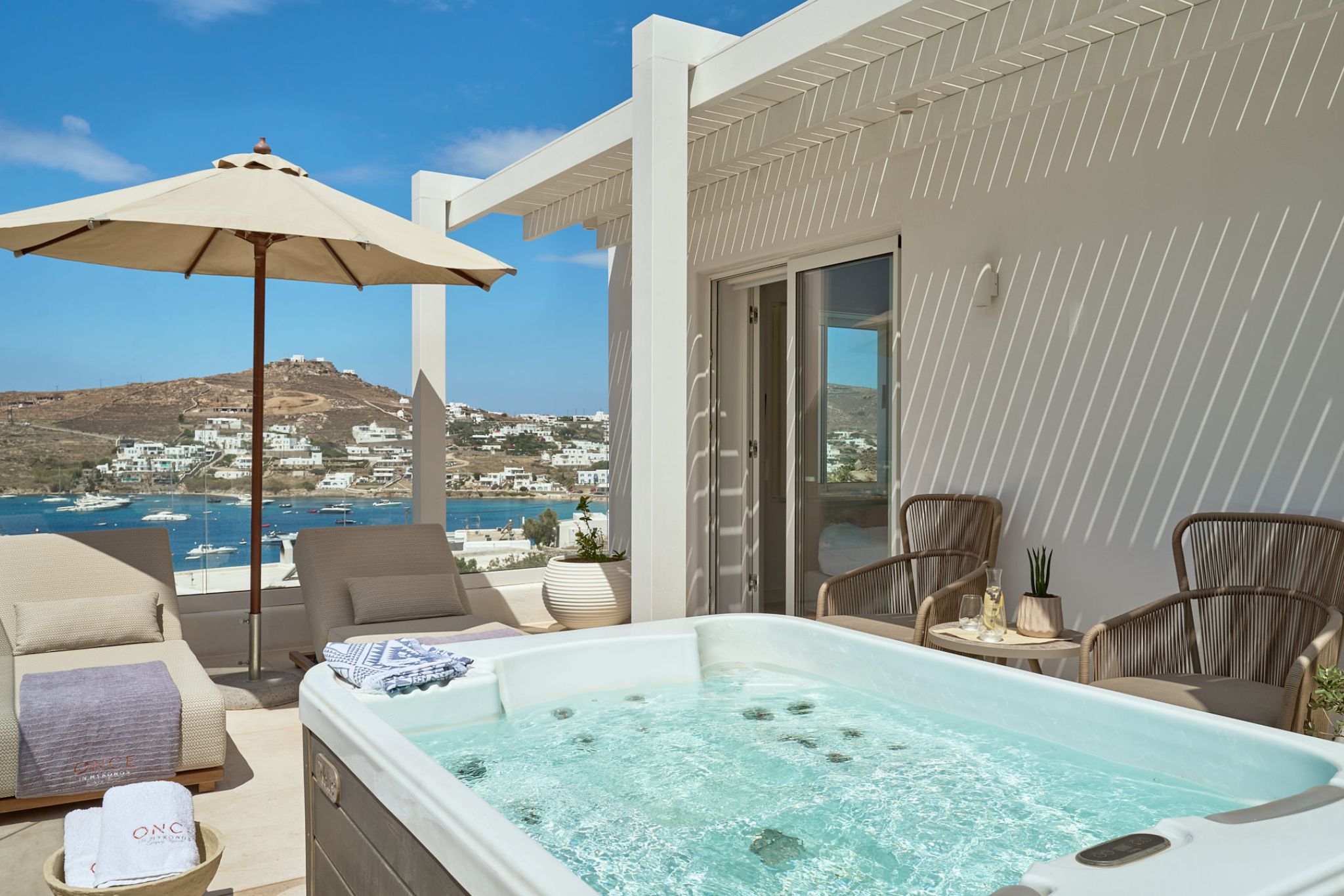 Chambre Double panoramique avec vue sur la mer et jacuzzi extérieur